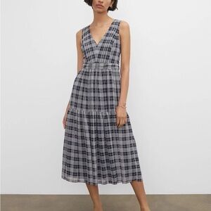 NWT Club Monaco Plaid Cross-Back Dress